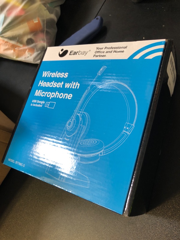 Photo 1 of Wireless Headset with Microphone - Bluetooth Headset with Mic Noise Canceling & Mute, Wireless Headphones with USB Dongle/Charging Dock for Laptop Computer Phone Work Office Teams Conference Call