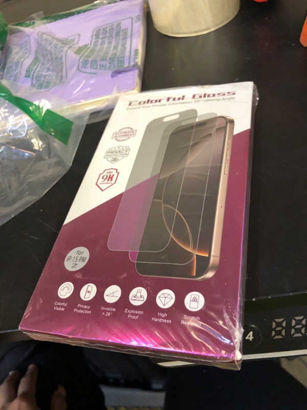 Photo 1 of Ifaeveus 2 Pack Privacy Screen Protector for iPhone 15 Pro Max Tempered Glass for 15 ProMax 6.7inch Private Saver Anti-Spy Anti-Blue Light Eye Protection Anti-Scratch Full Coverage
