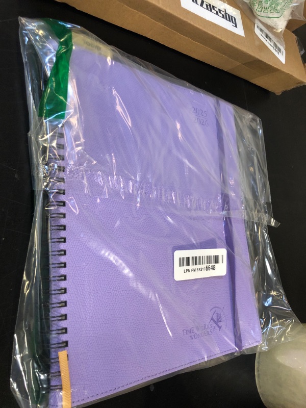 Photo 1 of POPRUN Planner 2025-2026, Horizontal Weekly Notebook Jul.25-Jun.26 (Large 8.5''x 10.5''), Academic Calendar Book with Monthly Tabs, Spiral Soft Cover, Inner Pocket, 100 GSM - Lavender