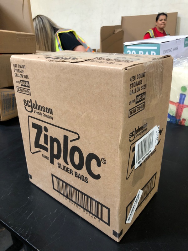 Photo 1 of Ziploc Gallon Food Storage Slider Bags, Power Shield Technology for More Durability, 104 Bags Total