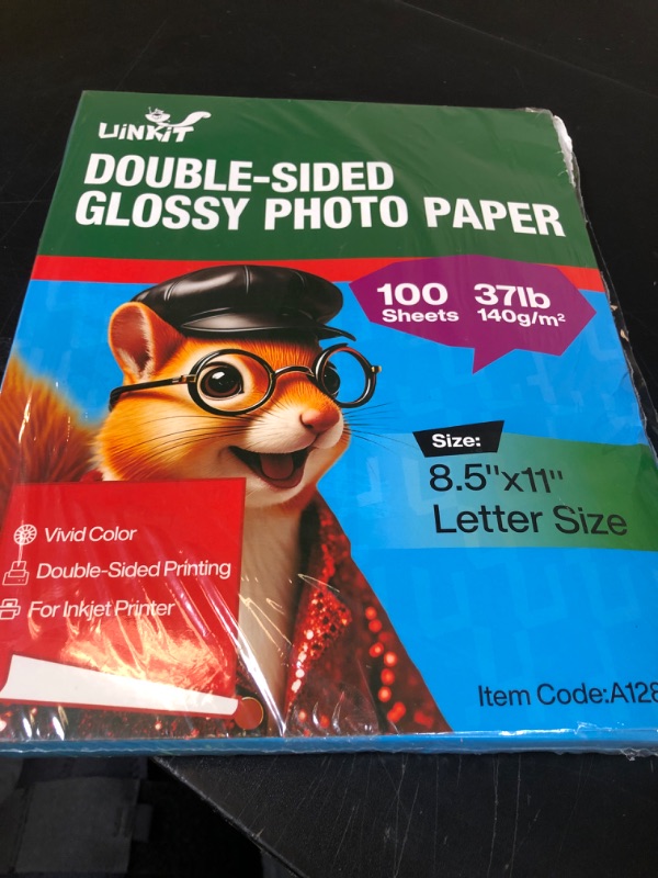 Photo 1 of Uinkit 100 sheets Brochure Paper Glossy Double Sided 8.5x11 Inkjet 37lb 140gsm Dye ink Thin Photo Picture Flyer Calendar Magazine CD Cover letter