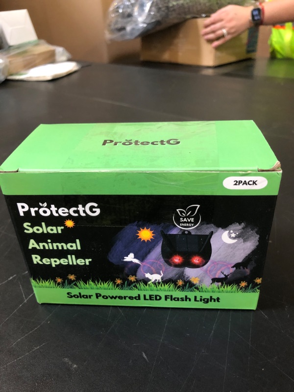 Photo 1 of 2 Pack Solar Nocturnal Animal Repellent – Powerful Red LED Predator Eyes – Waterproof Automatic Dusk-to-Dawn Deterrent for Yard, Garden, Chicken Coop Accessories – Scares Raccoon, Deer, Coyote, Cat