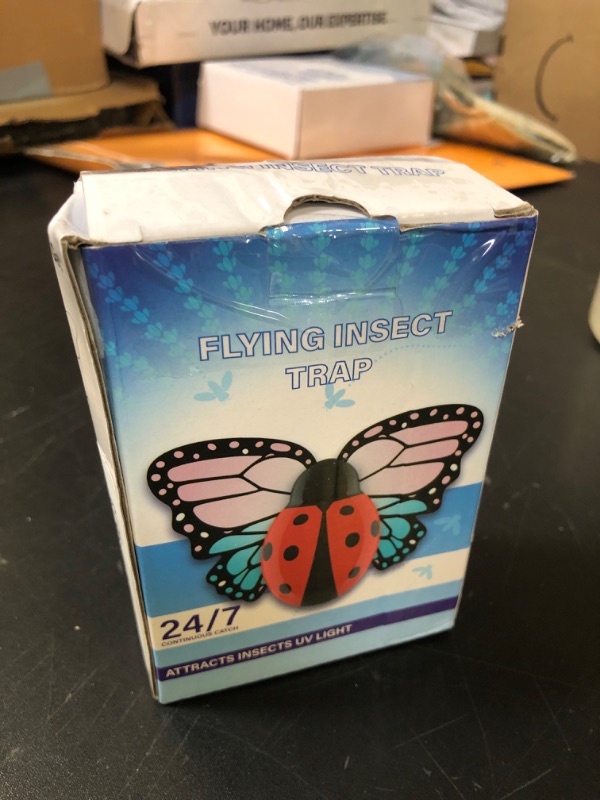 Photo 1 of Flying Insect Trap Indoor, Light Fly Trap Captures Flies, Fruit Flies, Gnats, Moths, Mosquito and Other Flying Houseflies(1 Plug-in Device + 3 Pair Refills)