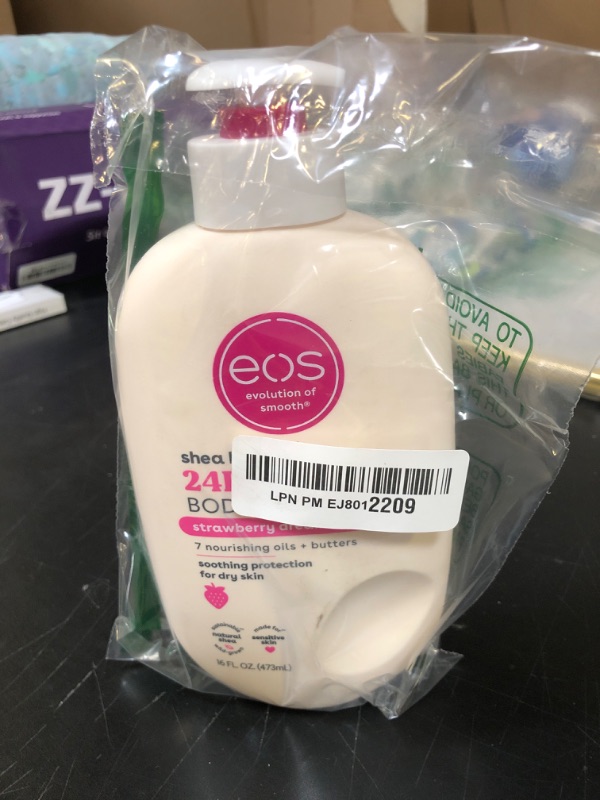 Photo 1 of eos Shea Better Body Lotion Strawberry Dream, 24-Hour Moisture Skin Care, Lightweight & Non-Greasy, Natural Shea, Vegan, Strawberry Body Lotion, 16 fl oz