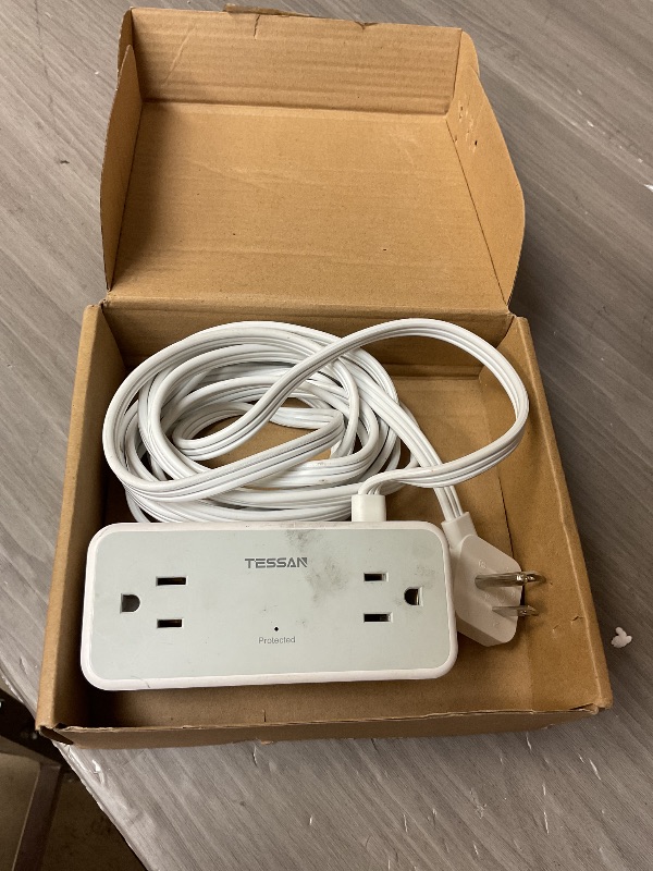 Photo 1 of 10Ft Extension Cord with Multiple Outlets, Flat Plug Surge Protector Power Strip 10 Ft Long Cord, 8 Outlets & 4 USB Ports (2 USB C), Desk Charging Station for Home Office, College Dorm Room Essentials