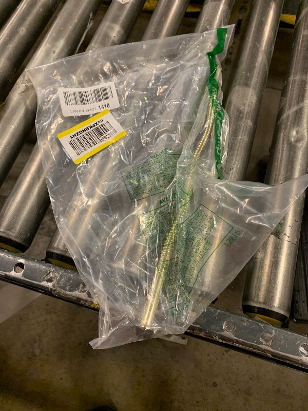 Photo 1 of Westbrass D1131-03 3/8" x 15" Corrugated Riser for Faucet and Toilet, Polished Brass