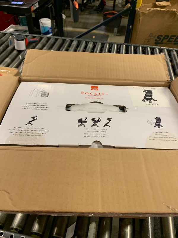 Photo 1 of gb Pockit+ All-Terrain, Ultra Compact Lightweight Travel Stroller with Canopy and Reclining Seat in Velvet Black