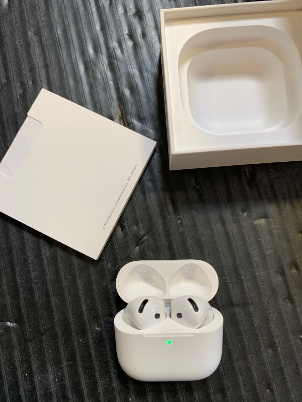 Photo 1 of Apple AirPods 4 Wireless Earbuds, Bluetooth Headphones, with Active Noise Cancellation, Adaptive Audio, Transparency Mode, Personalized Spatial Audio, USB-C Charging Case, Wireless Charging, H2 Chip