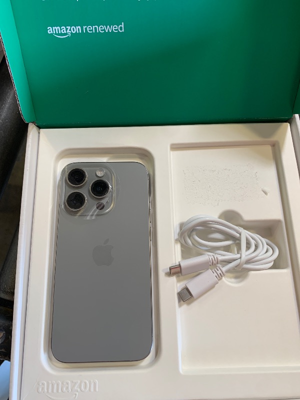 Photo 1 of Apple iPhone 15 Pro Max, 256GB, Natural Titanium - Unlocked (Renewed Premium)