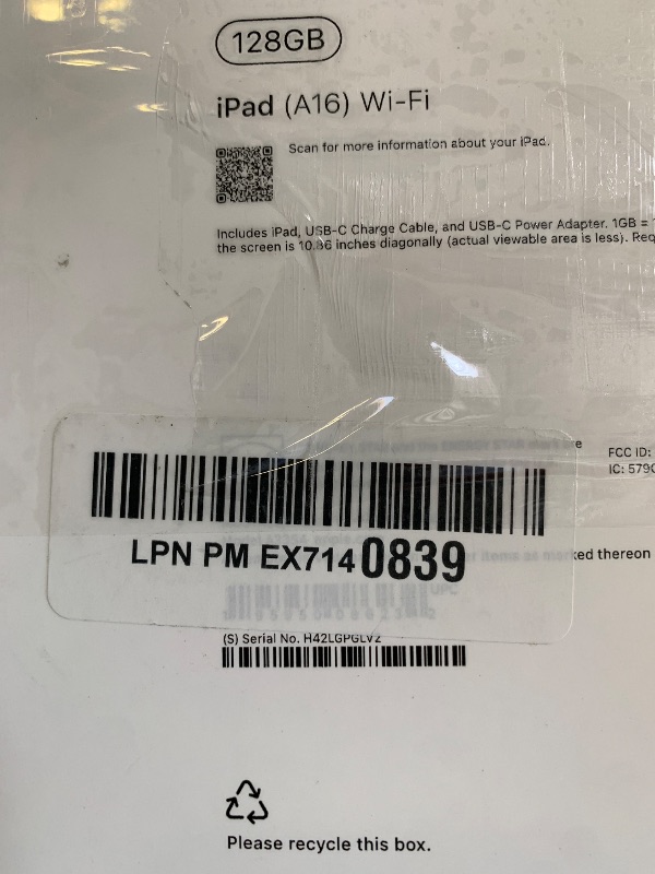 Photo 1 of Apple iPad 11-inch: A16 chip, 11-inch Model, Liquid Retina Display, 128GB, Wi-Fi 6, 12MP Front/12MP Back Camera, Touch ID, All-Day Battery Life — Silver