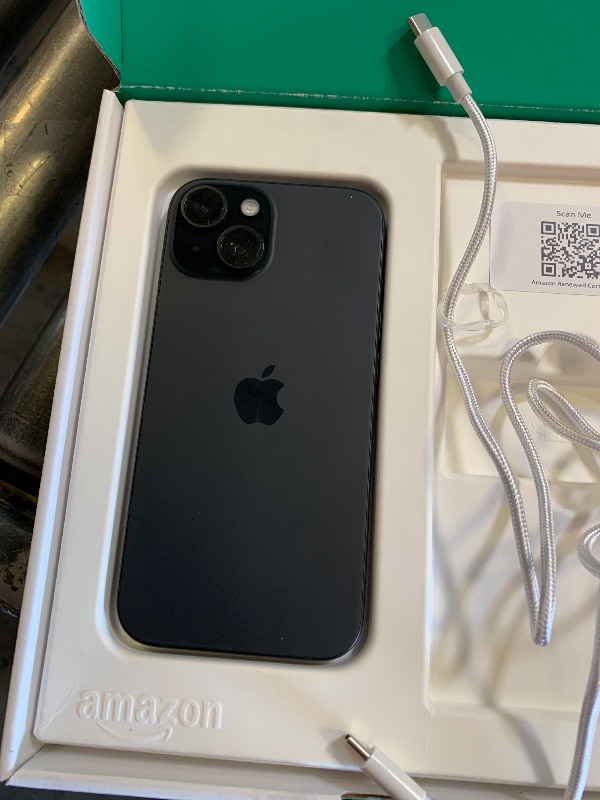 Photo 1 of Apple iPhone 15, 128GB, Black - Unlocked (Renewed Premium)