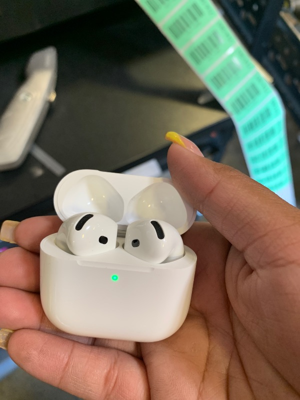 Photo 1 of Apple AirPods 4 Wireless Earbuds, Bluetooth Headphones, with Active Noise Cancellation, Adaptive Audio, Transparency Mode, Personalized Spatial Audio, USB-C Charging Case, Wireless Charging, H2 Chip