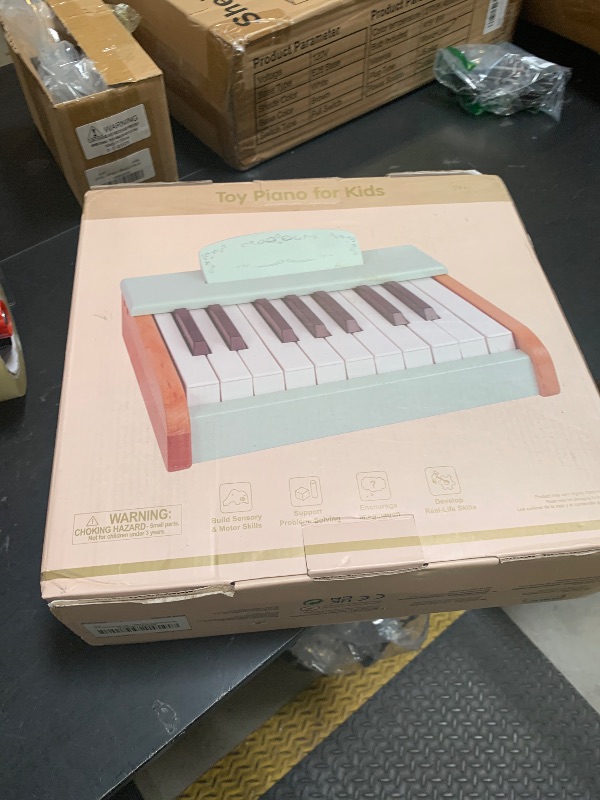 Photo 1 of WOODENFUN Toy Piano Wooden Piano Keyboard for Toddlers, 18 Keys Digital Piano for Kids, Music Educational Instrument Toy, Wood Gift for 3+ Girls and Boys