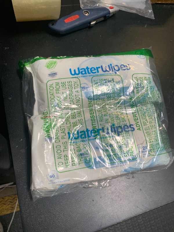 Photo 1 of WaterWipes Original Baby Wipes, 99.9% Water, 3-In-1 Cleans, Cares, Protects, Unscented & Hypoallergenic, (2 Packs), Packaging May Vary