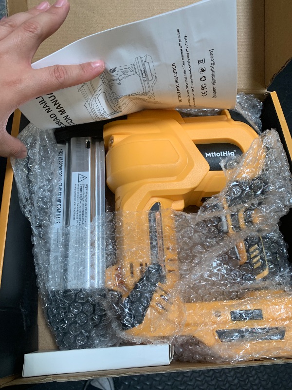 Photo 1 of Cordless 2" Brad Nailer for Dewalt 20V Battery (No Battery), 2-in-1 Electric Nail Gun/Staple Gun, 18 Gauge Nail Gun Battery Powered with 1000 Nails for Wood Carpentry, Adjustable Depth, 2 Modes