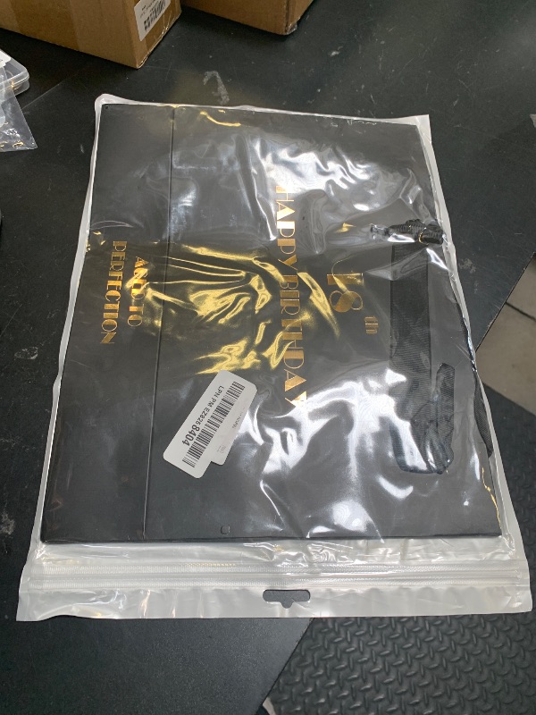 Photo 1 of 18th Birthday Gift Bag, Black Gold Gift Bag with Tissue Paper and Greeting Card, Happy 18th Bithday Gift Bags for Men Women, 12.6" Medium 18 th Birthday Bags (18th)