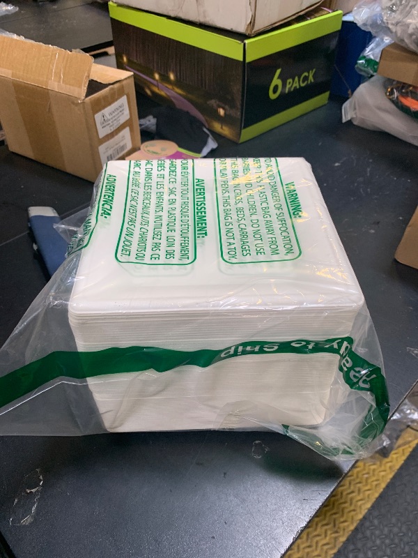 Photo 1 of FPN Compostable Square Plates 6 in 125 pack, Sugarcane Eco-Friendly Dinnerware, Biodegradable Disposable Party Plates for Hot & Cold Food