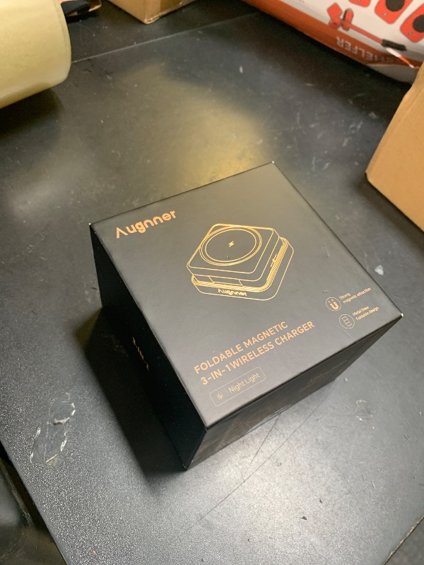 Photo 1 of ?2025 Upgraded?Wireless Charger 3 in 1, Foldable Wireless Charging Station with Night Light for Apple MagSafe Charger, Travel Magnetic Charger Stand, Nightstand Fast 15W Charging Station (20W Adapter)