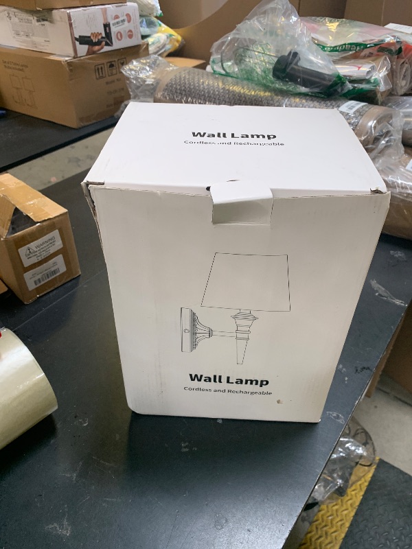 Photo 1 of ONLY LAMP SHADES INCLUDED KDG Cordless Wall Sconces Set of 2, Small Wireless 5200mAh Rechargeable Battery Fabric LED Wall Lamps, Portables Lightings for Wall Painting, Living Room, Bedroom, Hallway, Gifts, Night Light (Gold)