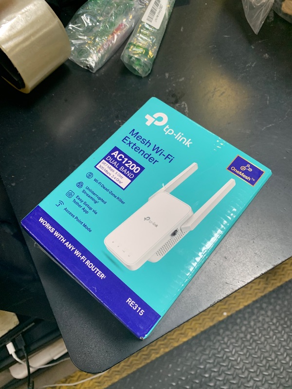 Photo 1 of TP-Link AC1200 WiFi Extender, 2025 Wirecutter Best WiFi Extender, 1.2Gbps Home Signal Booster, Dual Band 5GHz/2.4GHz, Up to 1600 Sq.ft and 32 Devices, EasyMesh Compatible, One Ethernet Port (RE315)