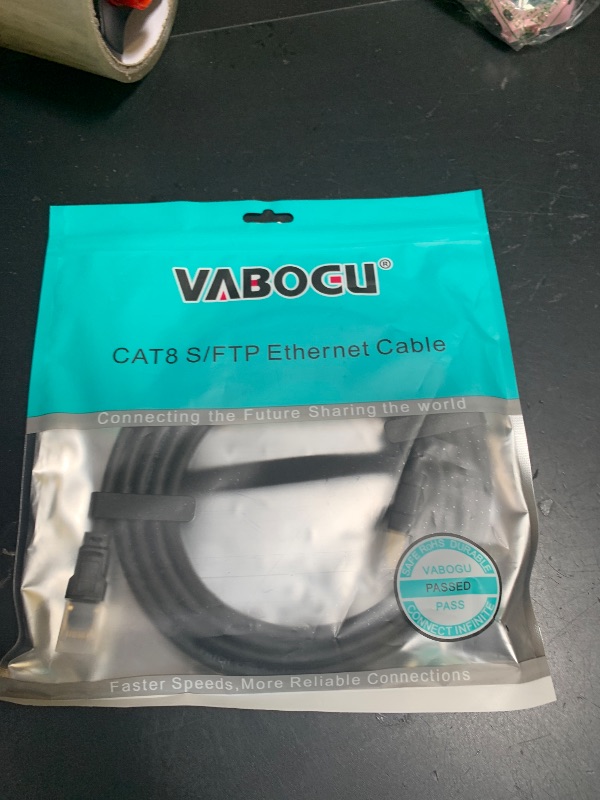 Photo 1 of Cat 8 Ethernet Cable, 1.5Ft 3Ft 6Ft 10Ft 15Ft 20Ft 30Ft 40Ft 50Ft 60Ft 100Ft Heavy Duty High Speed Internet Network Cable, Professional LAN Cable Shielded in Wall, Indoor&Outdoor