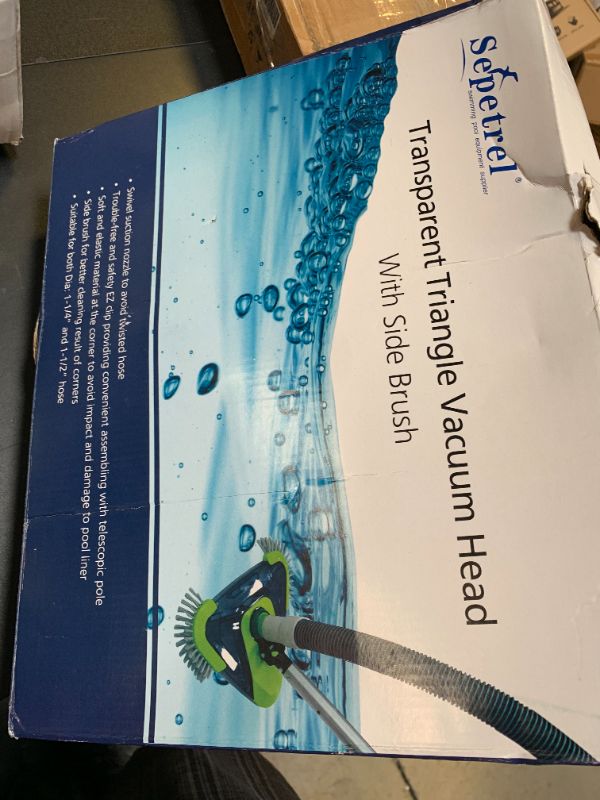 Photo 1 of Sepetrel Upgrade Pool Vacuum Head with Side Brush & Universal Rotatable Hose Adapter,Weighted Triangular Shape(Safe for Vinyl Liner Pool)