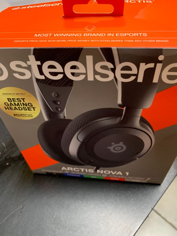 Photo 1 of SteelSeries Arctis Nova 1 Multi-System Gaming Headset — Hi-Fi Drivers — 360° Spatial Audio — Comfort Design — Durable — Ultra Lightweight — Noise-Cancelling Mic — PC, PS5/PS4, Switch, Xbox - Black