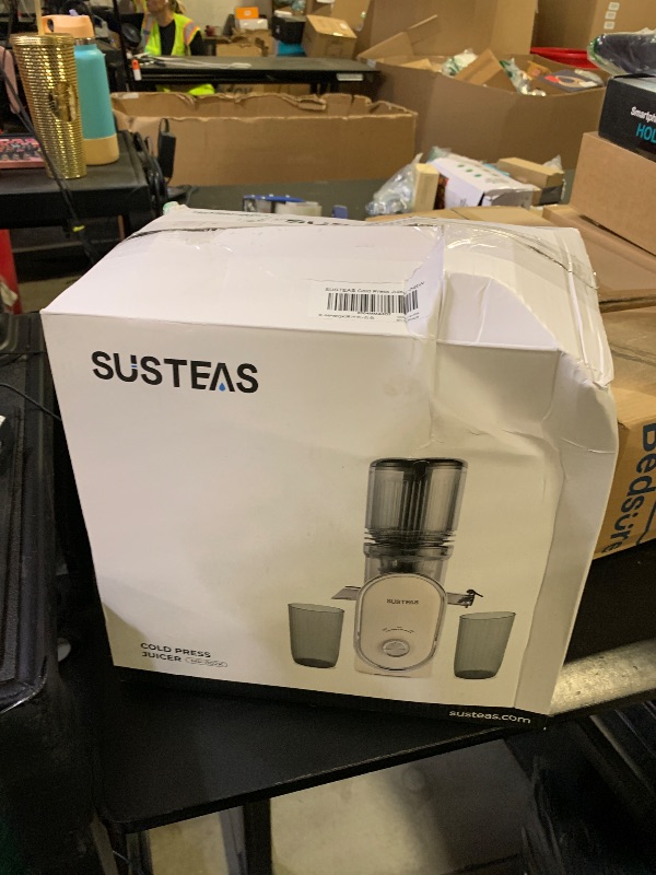 Photo 1 of SUSTEAS Cold Press Juicer, 5.3" Feed Chute Slow Masticating Machines with 300W, Fit Whole Fruits & Vegetables, Easy to Clean, High Juice Yield, White