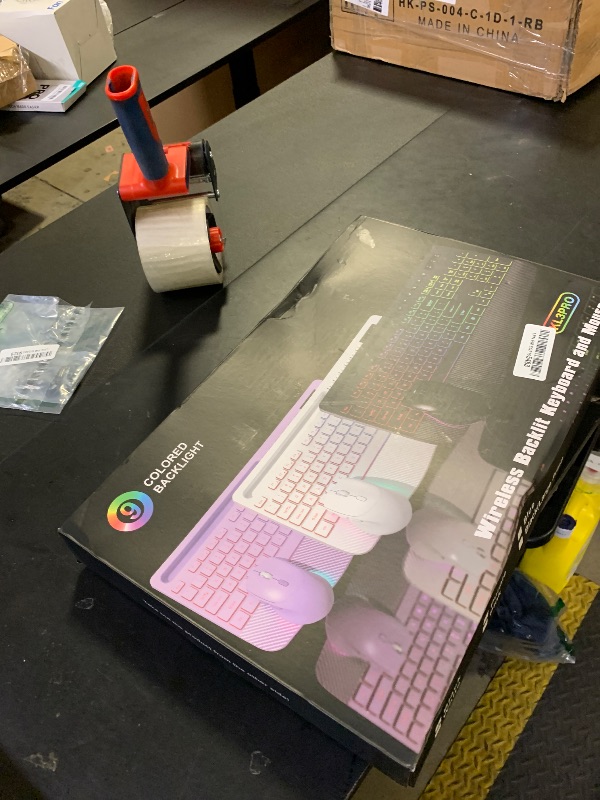 Photo 1 of Wireless Keyboard and Mouse Combo, 9 Backlit Effects, Wrist Rest, Phone Holder, 2.4G Lag-Free Ergonomic Keyboards, Rechargeable Silent Cordless Set for Computer, Laptop, PC, Mac, Windows -SABLUTE