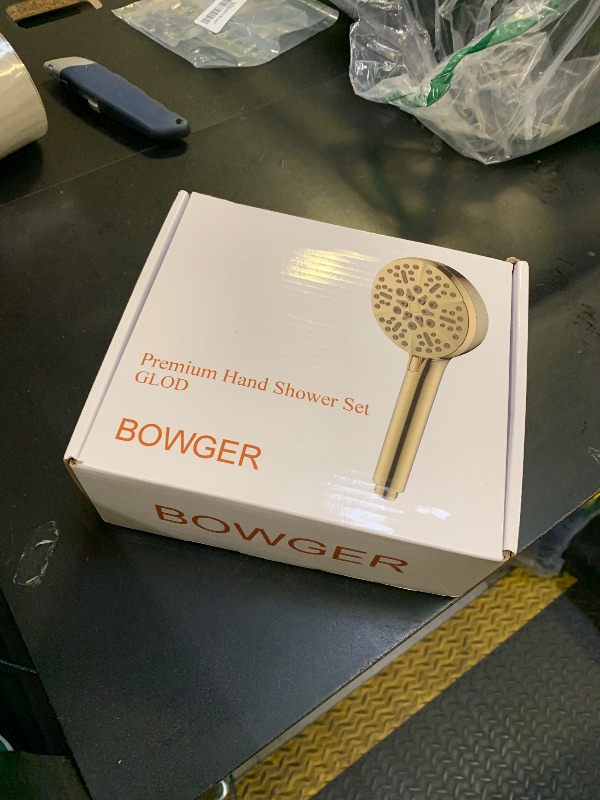 Photo 1 of Filtered Shower Head with Handheld Gold, BOWGER 6 Modes High Pressure Shower Heads with Power Wash Mode and Hard Water Filter, Detachable Hand Held Showerhead Set with Extra Long Hose, Golden