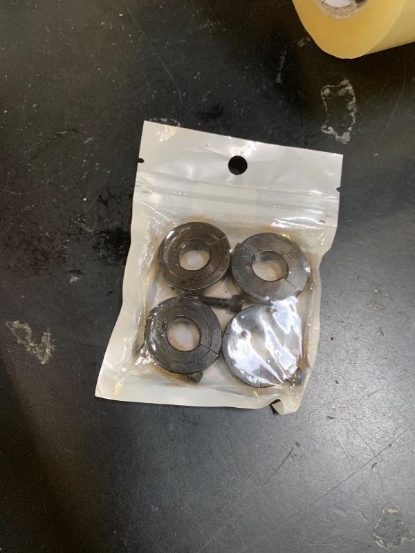 Photo 1 of (4-Pack) Shaft Collar 1/2" Bore, 1045 Steel Double Split Clamp-On Shaft Collars Style, 1-1/8" OD, 13/32" Thickness, with M4 Set Screws