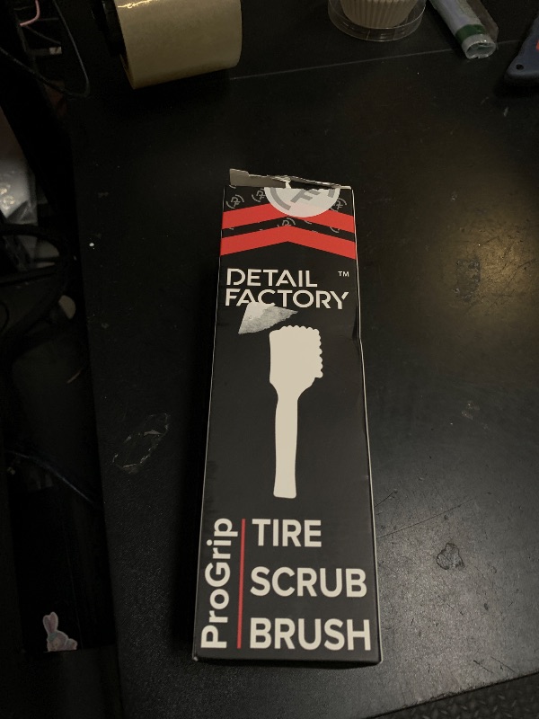 Photo 1 of Detail Factory - ProGrip Tire Brush - Ergonomic ProGrip Handle, Stiff Synthetic Bristles, Ergonomic Design, Clean Your Tires with Ease - Grey