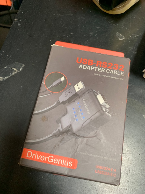 Photo 1 of DriverGenius SerialPulseX USB-C to Serial RS232 DB9 Adapter with 9 x LED Indicators - Prolific PL2303GC - Compatible with Windows 11, macOS 15, Linux (USB232A-E-C, 3ft/1m)