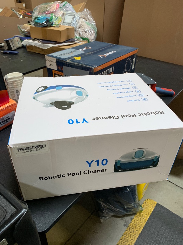 Photo 1 of OUCAXIA Y10 Cordless Robotic Pool Cleaner Automatic Vacuum - 90 Mins Runtime, Powerful Suction, Self-Parking, Lightweight for Above/Inground Pools Up to 65ft/1100 Sq.Ft, White