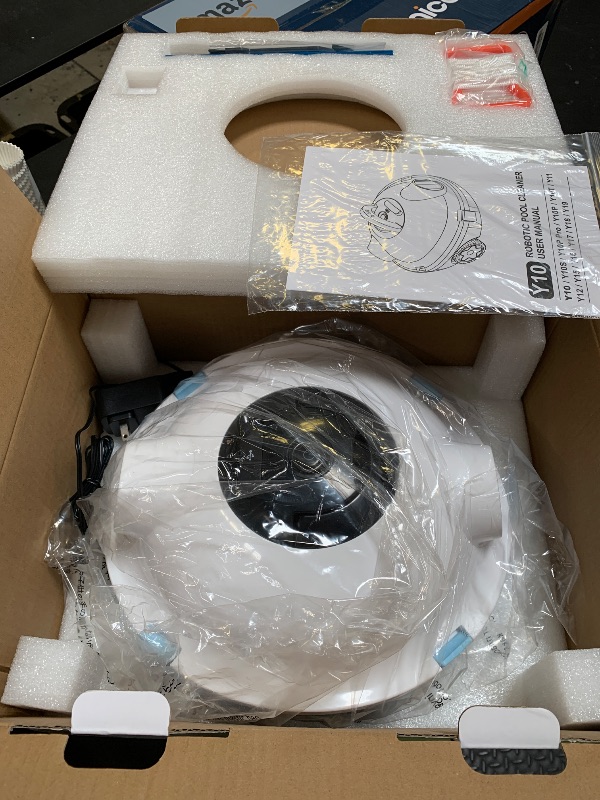 Photo 1 of OUCAXIA Y10 Cordless Robotic Pool Cleaner Automatic Vacuum - 90 Mins Runtime, Powerful Suction, Self-Parking, Lightweight for Above/Inground Pools Up to 65ft/1100 Sq.Ft, White