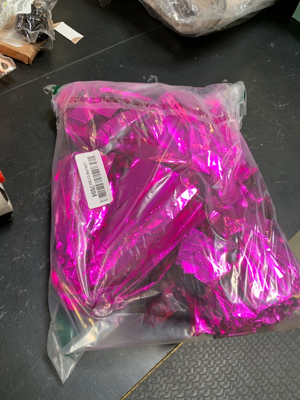 Photo 1 of NICOLEKAY 2 Pack Cheerleading Pom Poms with Baton Handle Rainbow Colorful Cheer Pom Poms for Sports Team Spirit Cheering Kids Adults(Hot Pink)