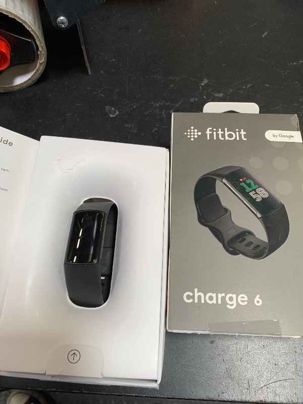 Photo 1 of Fitbit Charge 6 Fitness Tracker with Google apps, Heart Rate on Exercise Equipment, 6-Months Premium Membership Included, GPS, Health Tools and More, Obsidian/Black, One Size (S & L Bands Included)