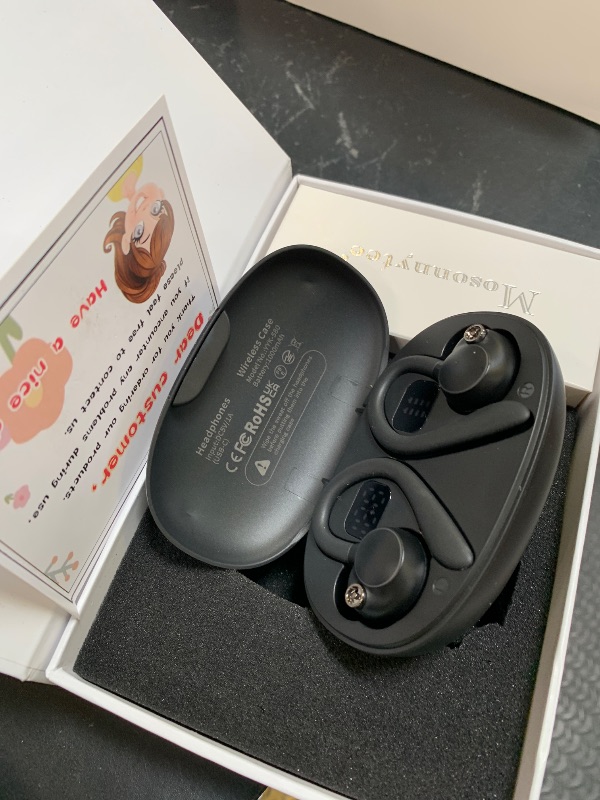Photo 1 of Mosonnytee Workout Earbuds Over Ear Headphones Wireless Bluetooth earhook IPX7 Waterproof Gym Headphones for iPhone Wireless Earbuds Long Battery Life with Wireless Charging case