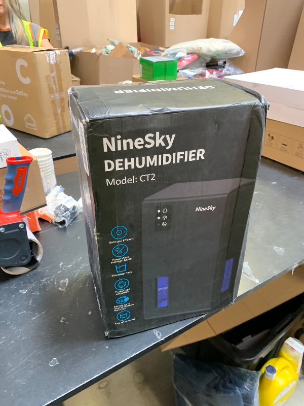 Photo 1 of NineSky Dehumidifier for Home, 95 OZ Water Tank, (1000 sq.ft) Dehumidifiers for Bathroom Bedroom Basement with Auto Shut Off,7 Colors LED Light (Black)