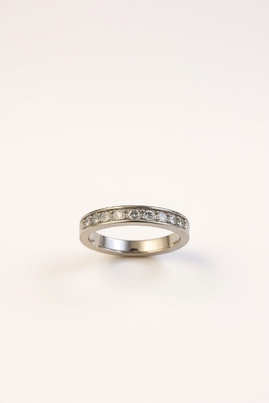 Photo 1 of 14K WHITE GOLD W. 3/4 CT PRINCESS CUT DIAMOND RING-2.96G SIZE 5 1/2 #2