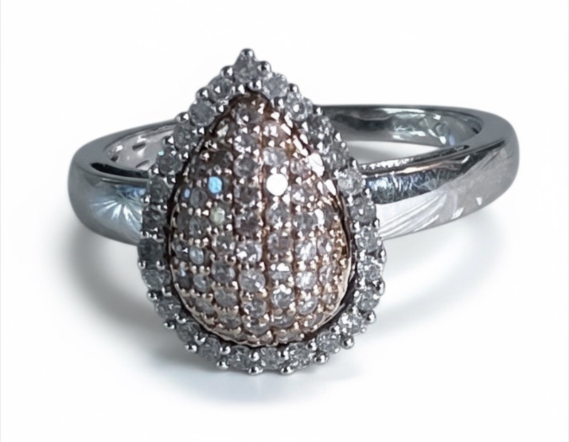 Photo 1 of 14K WHITE GOLD W. 50CT DIAMOND RING-4G SIZE 8 #22