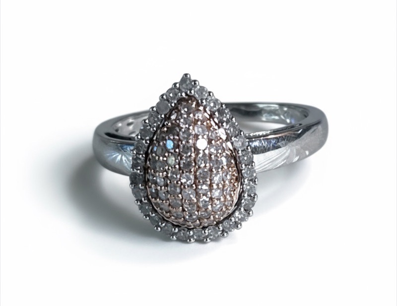 Photo 1 of 14K WHITE GOLD W. 50CT DIAMOND RING-4G SIZE 8 #22