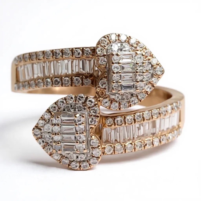 Photo 1 of 10K ROSE GOLD 1ctw DIAMONDS RING 4G SIZE 8 1/2 #37