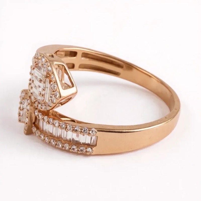 Photo 1 of 10K ROSE GOLD 1ctw DIAMONDS RING 4G SIZE 8 1/2 #37