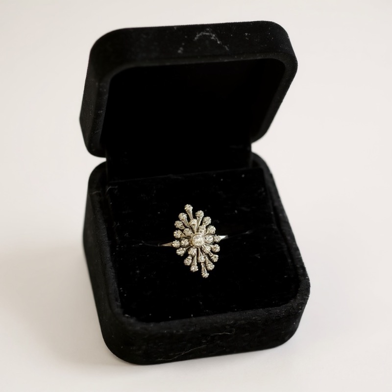 Photo 1 of 14K WHITE GOLD W. .65CT DIAMOND RING-4G SIZE 5 1/2 #9