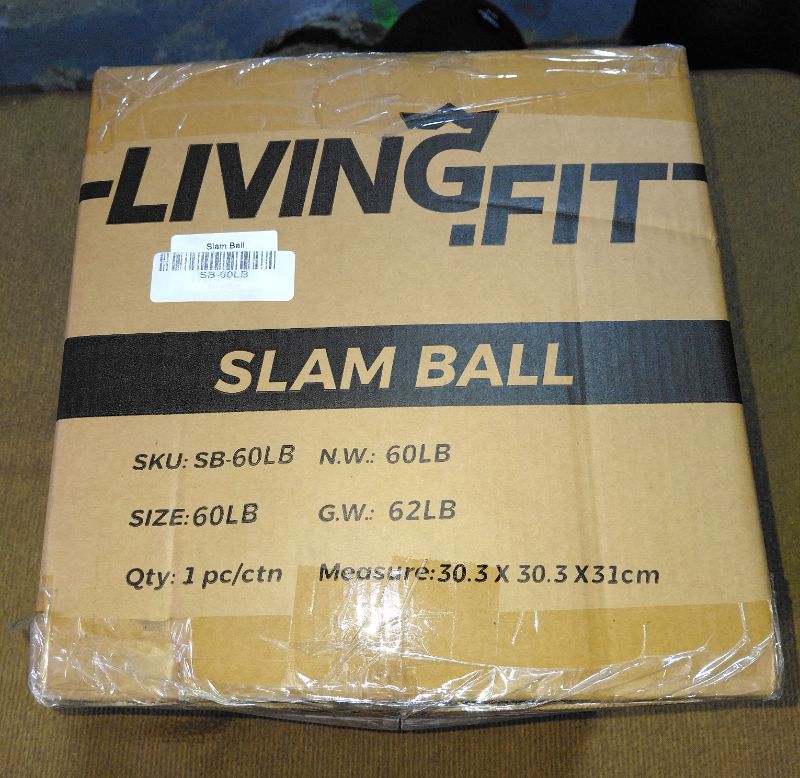Photo 1 of NEW IN BOX 60LB BLACK WORKOUT SLAM BALL FROM LIVING FIT