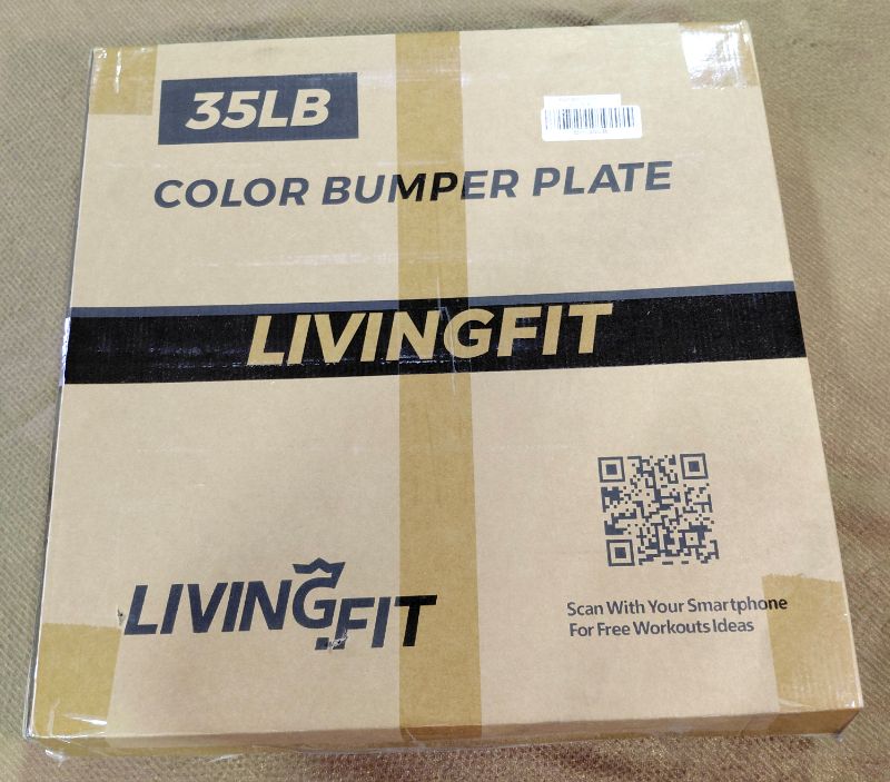 Photo 1 of NEW IN BOX 35 LB YELLOW BUMPER WEIGHTED PLATE 17.5”DIAMETER AND 2” IN COLLAR OPENING (SINGLE PLATE)