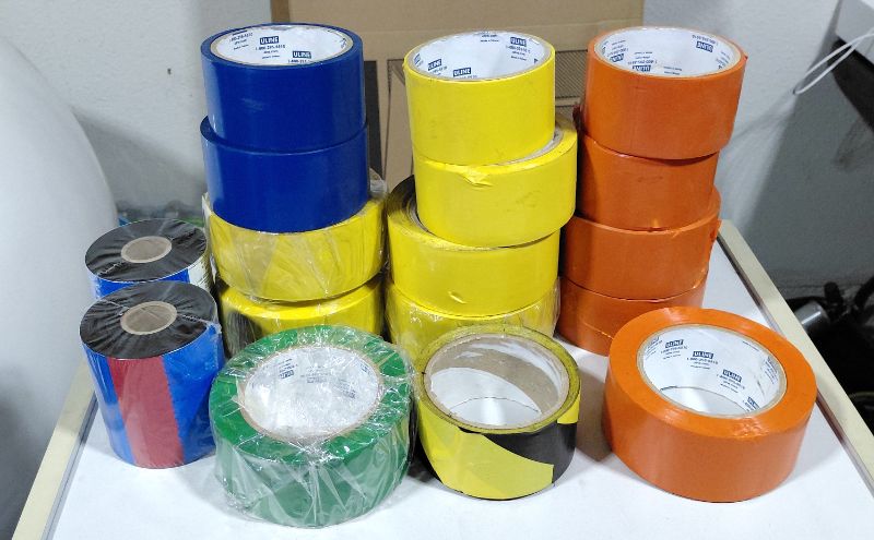 Photo 1 of BOX OF MISC. COLORS 2" INDUSTRIAL VINYL SAFETY TAPE ROLLS