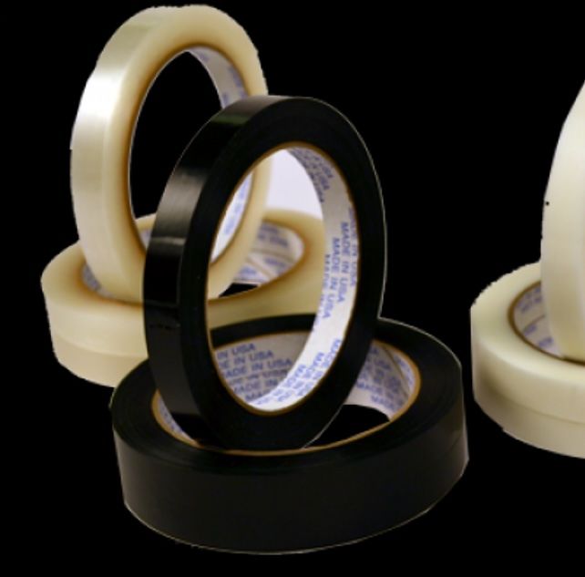 Photo 1 of (QUANTITY 93) NEW ROLLS BLACK STRAPPING TAPE 105 18MM X 55M