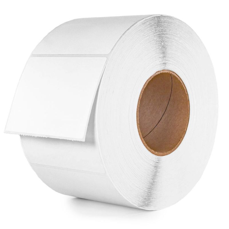 Photo 1 of 6-NEW 4" X 3" THERMAL ROLL LABELS - 3" CORE / 8" OUTER DIAMETER RL784DT STANDARD WHITE DIRECT THERMAL